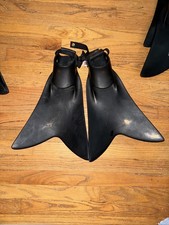 Force Fin Pro Open Heel Adjustable Strap Scuba Diving Fins BLACK- Size Medium