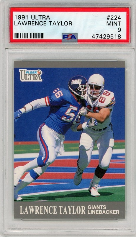 Lawrence Taylor 1991 Fleer Ultra #224. PSA Graded Mint 9