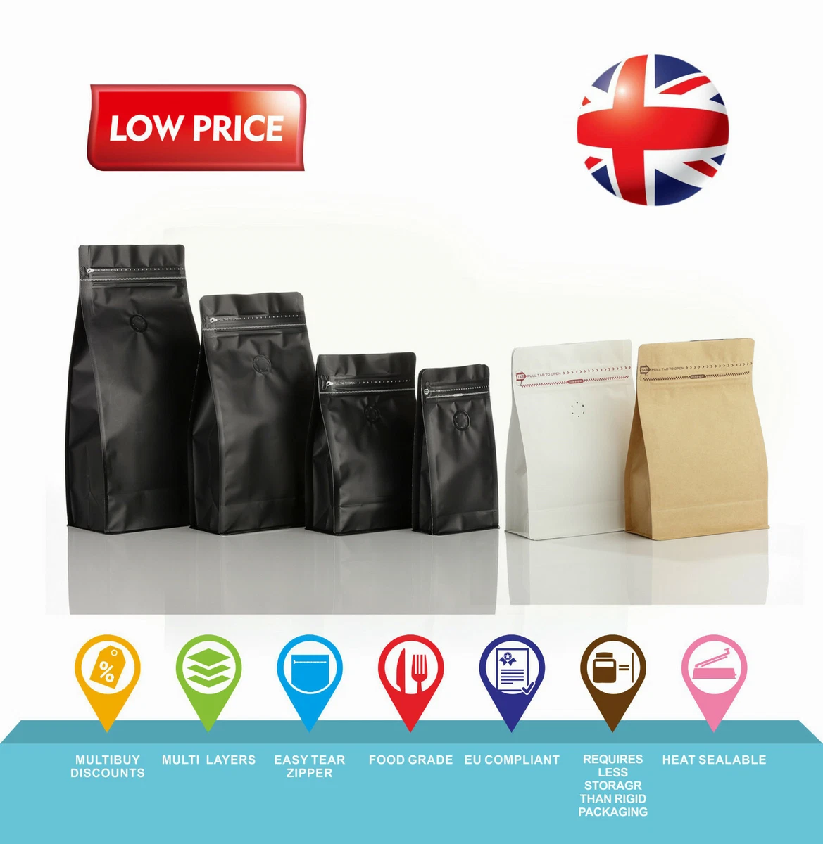 Flat bottom coffee bags deals