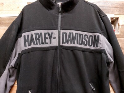 Harley Davidson Vintage Jacket Black/Gray Polyester/Spandex Harley Davidson Vintage Jacket Black/Gray Polyester/Spandex