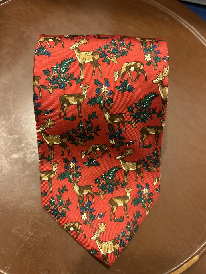 Corbata de colección National Wildlife Federation para hombre roja Navidad reno novedad Foto 2 de 4