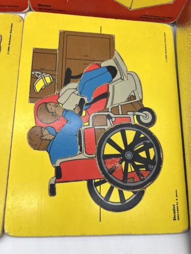Educational Wood Puzzles Kids Education 1998 Imperfect Vintage Britehouse - Picture 3 of 12