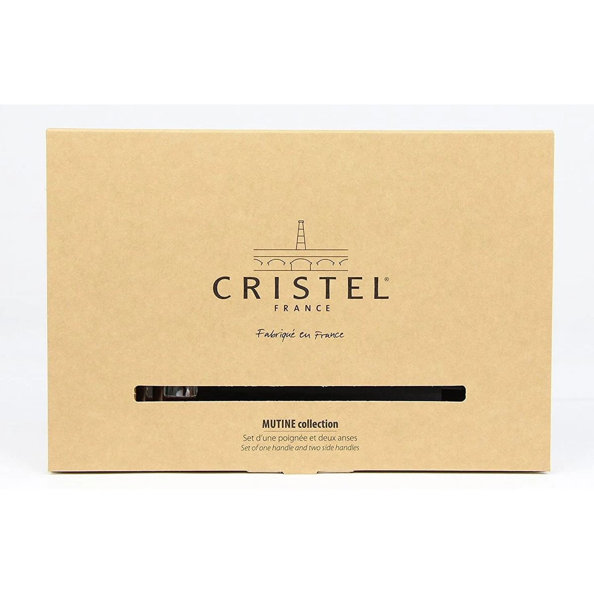 CRISTEL FRANCE MUTINE UNIVESAL BLACK CURRENT 3 SS HANDLE SET CRISTEL FRANCE MUTINE UNIVESAL BLACK CURRENT 3 SS HANDLE SET