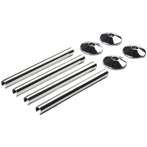Easy Installation Chrome Radiator Pipe Sleeves Set of 8 Fits 15mm Pipes - Picture 10 of 59