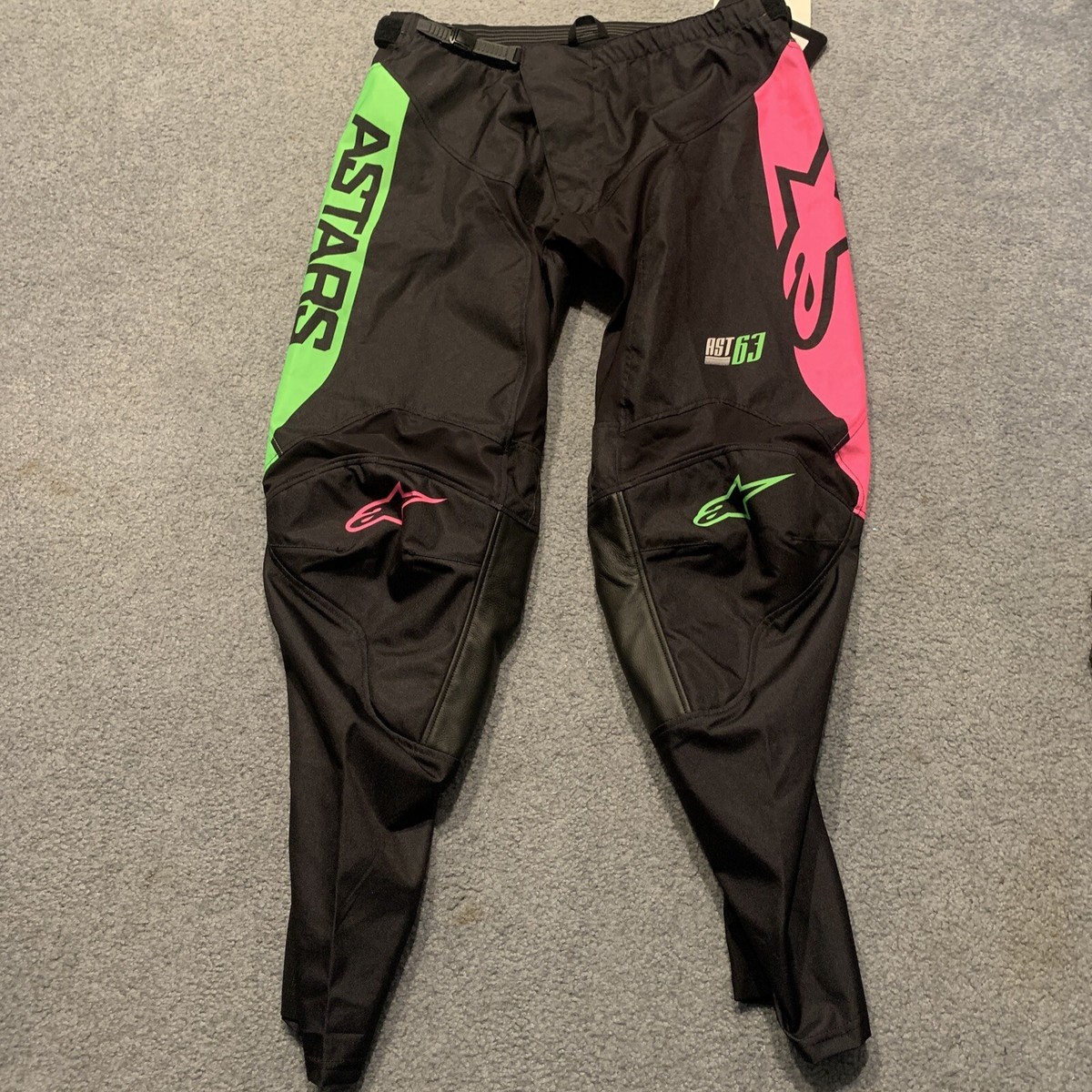 Alpine Stars Pants Men 40 Black Green Pink Dirtbike Riding Gear MX