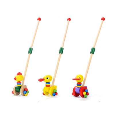 2 Pcs Holz Wunder Push-n-pull Aktivität Walking Spielzeug Holz