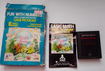 Atari 1978 - Video Computer System Game Program - Fun With Numbers - Box,Manual