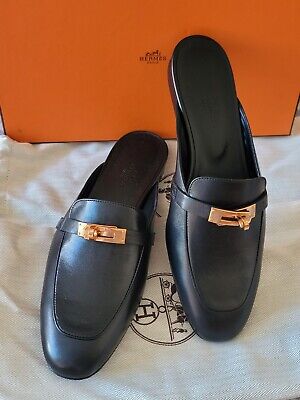 Hermes Oz Mule Goatskin Leather Kelly Pink Gold Buckle Flat Hermes Oz Mule Goatskin Leather Kelly Pink Gold Buckle Flat
