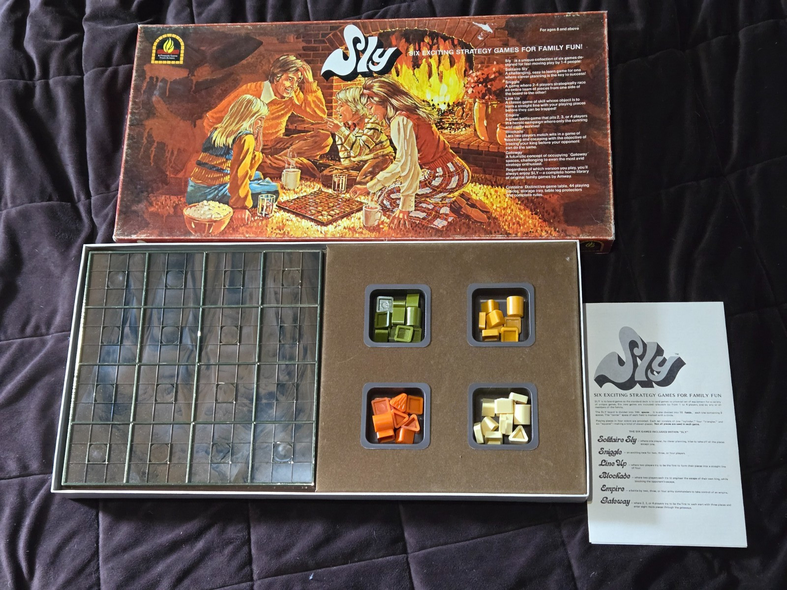 Vintage 1975 SLY BOARD GAME Fireside Game 6 in 1 Strategy 100% COMPLETE