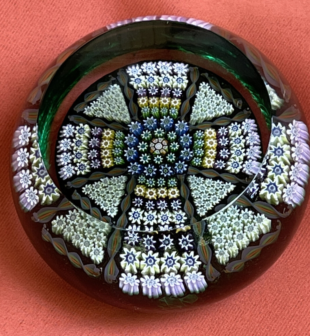 Vtg. Perthshire Paperweight P1979 Millefiori Glass Crieff Scotland