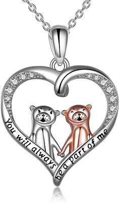 Otter Gifts for Women Sterling Silver Sea Otter Necklaces Cute Animal Jewelry