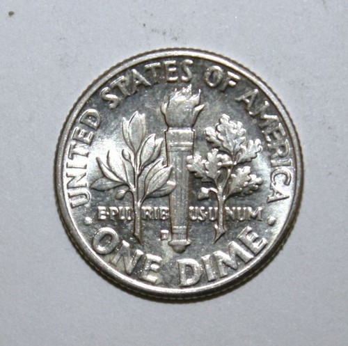 A8 - US Roosevelt Dime 10 Cents 1955-D Brilliant Unc. Silver Coin *** Beautiful - Picture 2 of 2