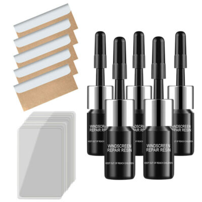 5 Pack Automotive Glass Nano Repair Fluid Car Windshield Resin Crack GlueTool