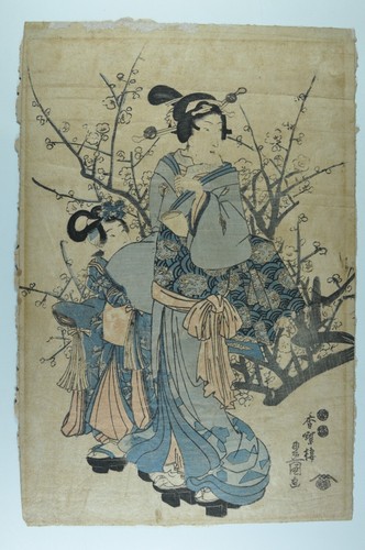 Feiner antiker japanischer Utagawa Toyokuni Holzblockdruck