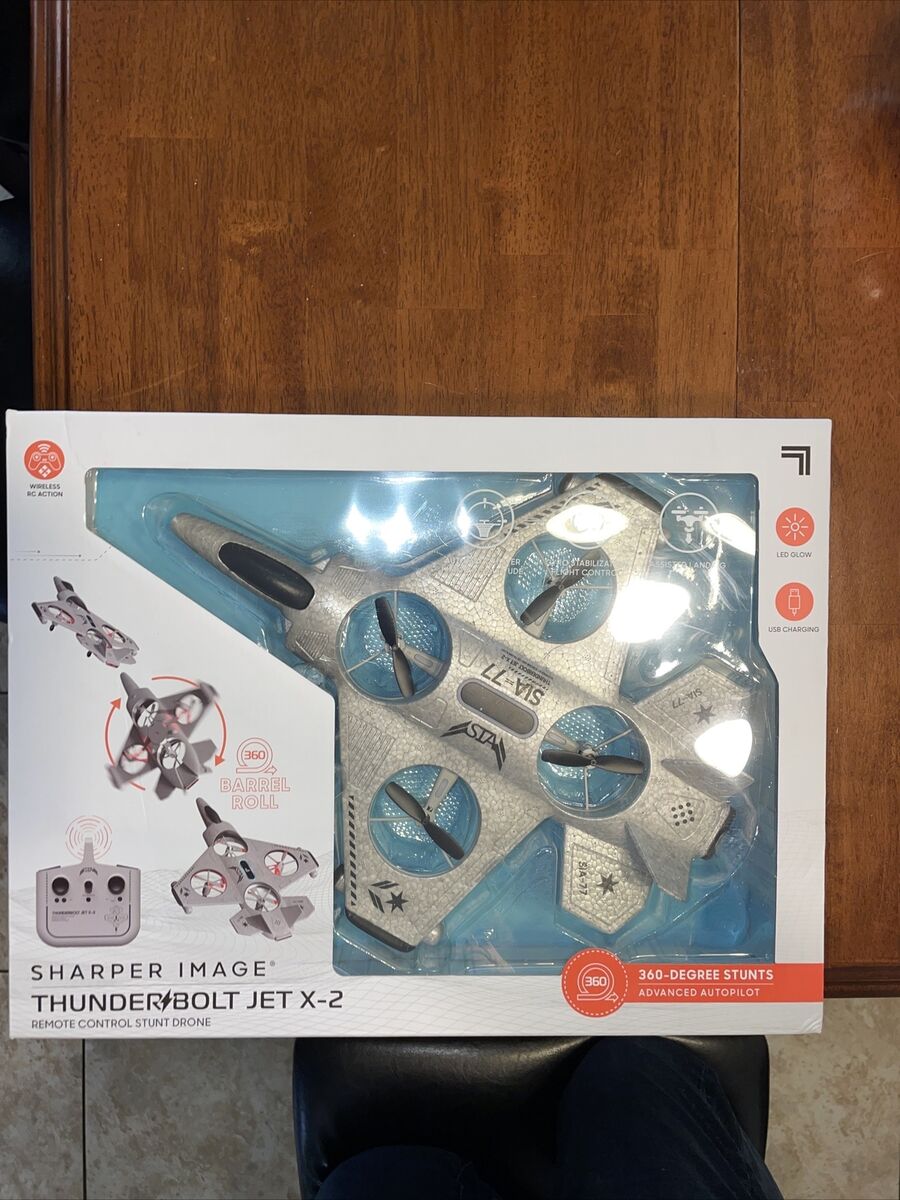 Sharper Image Toy RC Thunderbolt Jet X-2 Stunt Drone Lightweight Foam  Design M1