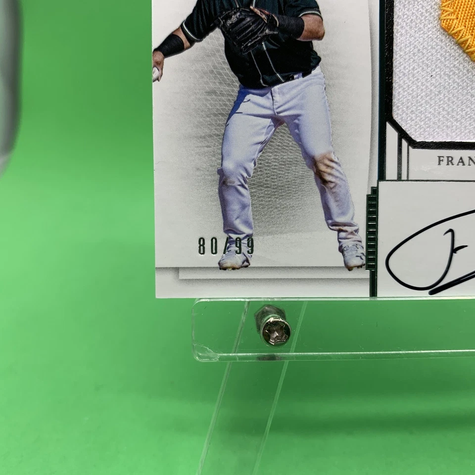 НАШИВКА 2017 PANINI NATIONAL TREASURES FRANKLIN BARRETO RPA С АВТОГРАФОМ /99 больных 3 цвета - Изображение 3 из 4