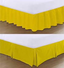 Bed Valance Skirt Bedding Frilled & Pleated Sheet Single Double King 50% Cotton