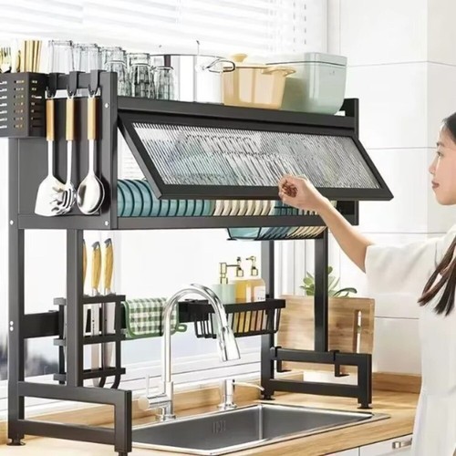 2 Tier Dish Storage Rack Sink Shelf Kitchen Accessories Shelf Countertop