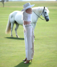 Cowboy Carter White Leather Chaps, Custom Made
