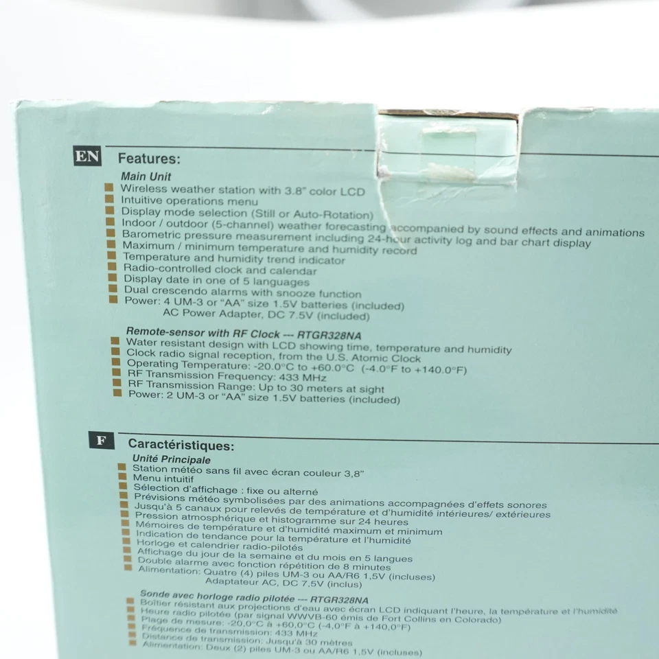 NEW Oregon Scientific Color Weather Forecast Station With Sensor AWS888A - Image 3 of 3