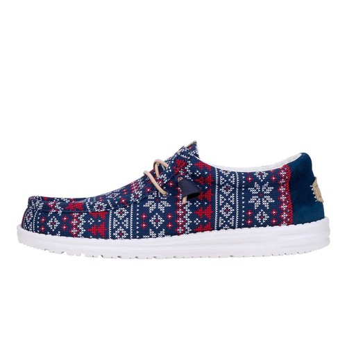 NEU HEY DUDE WALLY WINTER PULLOVER MARINEBLAU BUNT SLIPPER SCHUH HERREN 8