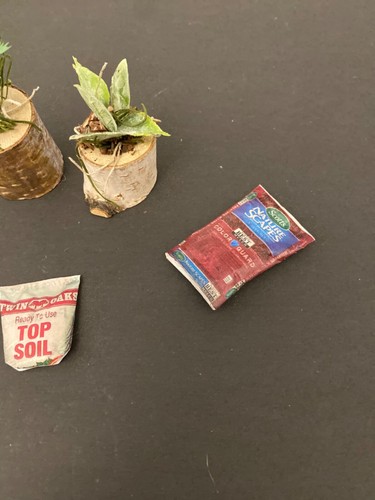 Miniature 1/6” scale Dollhouse Plant and Soil Lot - Picture 4 of 6
