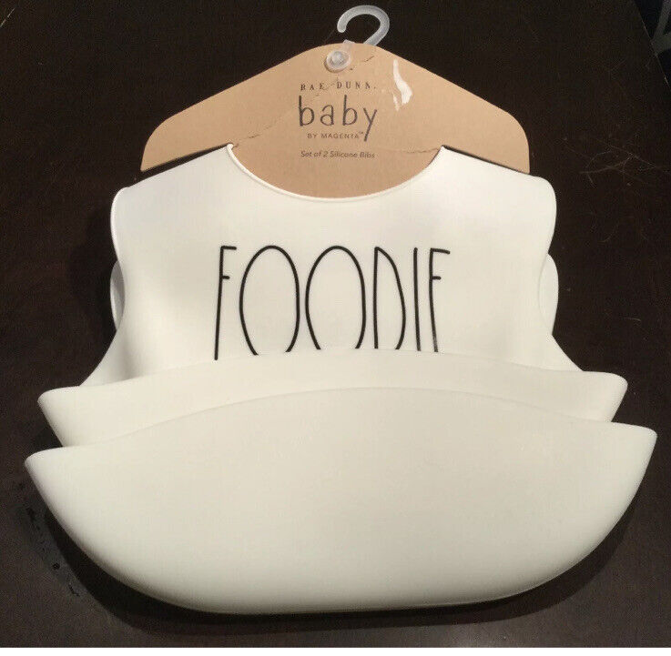 Rae Dunn Silicone Baby Detroit Ranking TOP13 Mall Bibs of Yum 2 Set “Foodie”