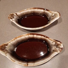 Vintage Pfaltzgraff Brown Drip Serving Dish Stoneware #265 Set Of 2