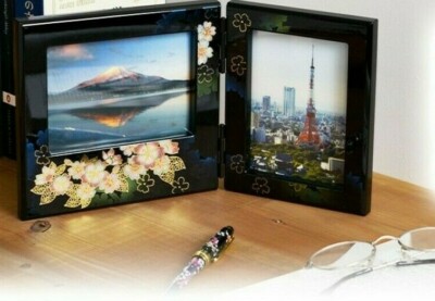Yamanaka Urushi Lack Bildtafel Rahmen Foto Ständer 2 Mori Makie Sakura