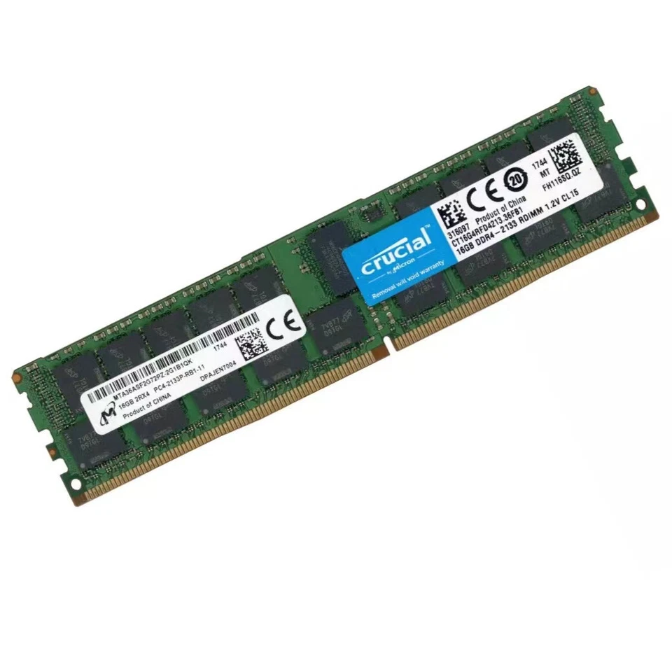 Crucial 128GB 8X16GB 2133MHz DDR4 PC4-17000 ECC Registered Memory CT16G4RFD4213 - Image 3 of 4