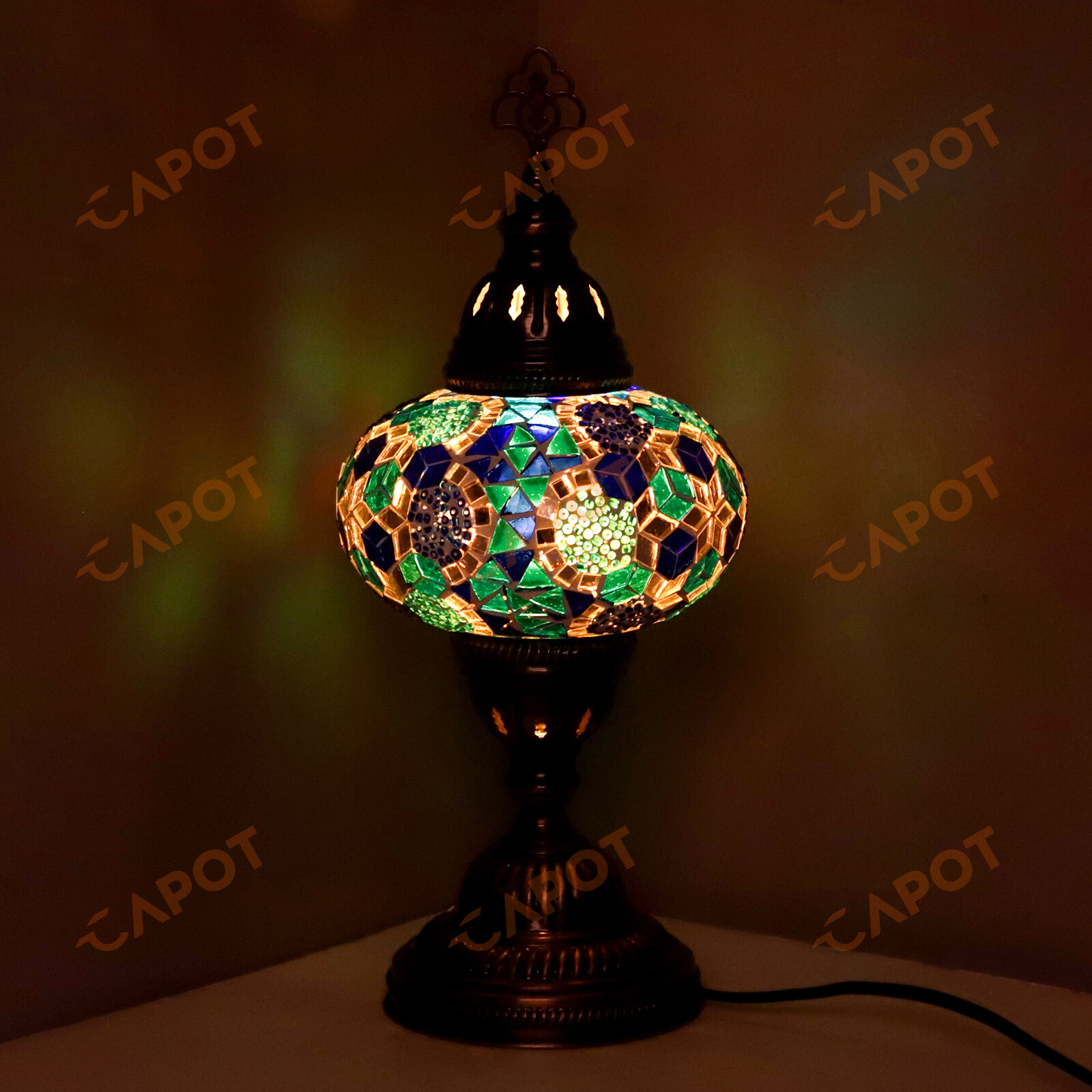 Lampe de Table turque Style Tiffany verre coloré marocain mosaïque ampoule
