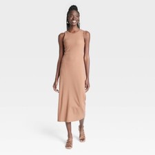 Women's Sleeveless Ribbed Dress - A New Day Gray XXL