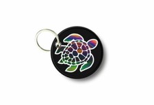 Keychain keyring print patch iron applique turtle scuba diving diver