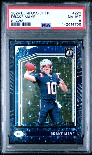 2024 PANINI DONRUSS OPTIC STARS #229 DRAKE MAYE ROOKIE RC PSA 8
