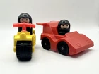 Vintage 1983 Fisher Price Little People Red Race Car Motorcyle Driver