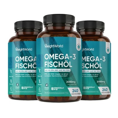 WeightWorld Omega 3 2000 mg 240 Softgels 1100 mg Omega 3 EPA DHA