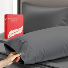 100 Egyptian Cotton Pillowcases King Set of 2 - Luxury Soft Premium 600 Seri...