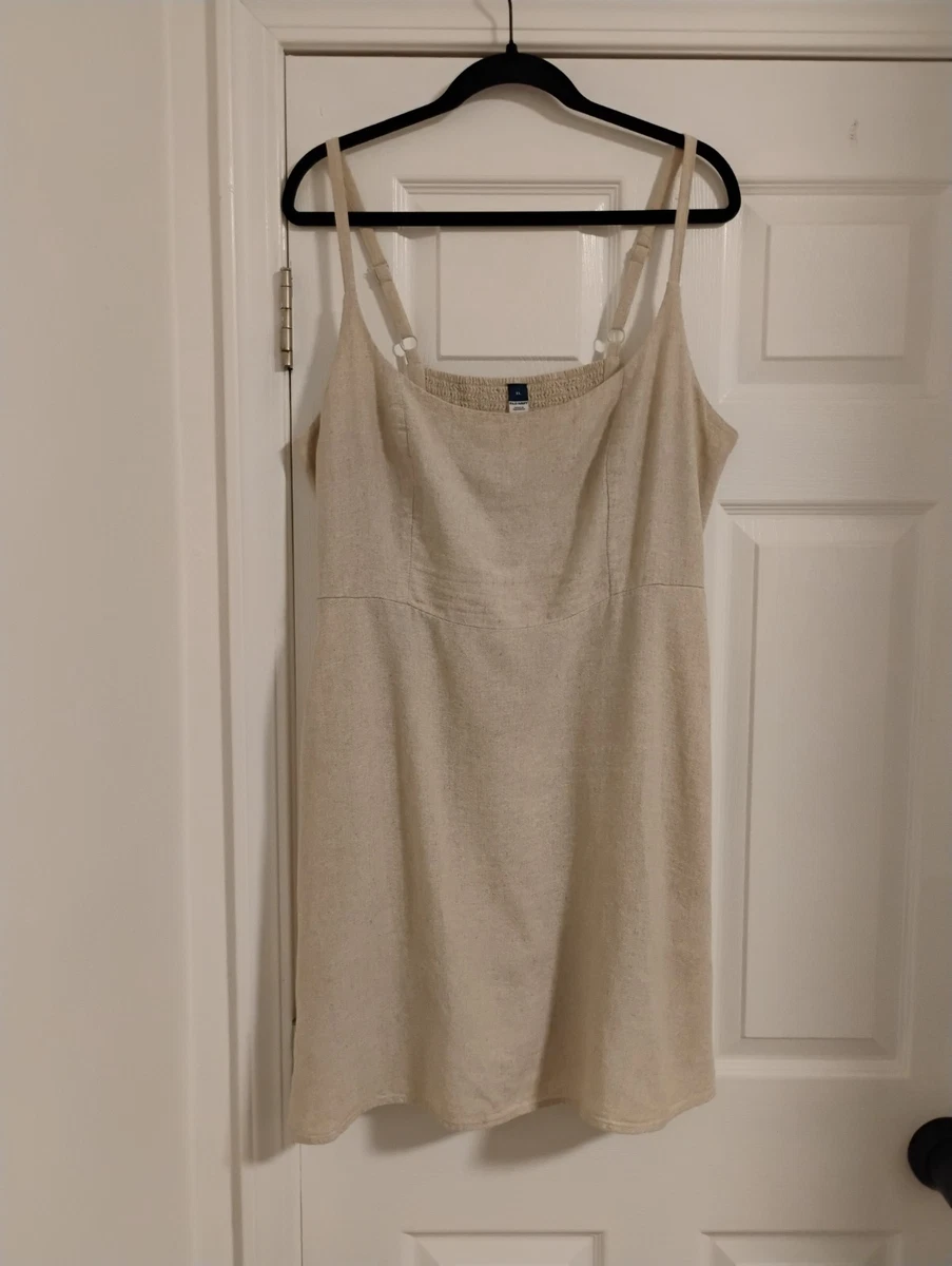 old navy beige linen dress Old Navy NWT Linen Blend Square Neck Dress