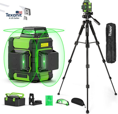 Laser Level 360° with Tall Tripod, Self Leveling Rechargeable Lazer Leveler for