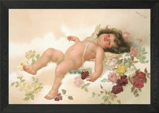 Aesthetic cherub, chromolithograph  Framed Wall Art Poster Canvas Print Picture
