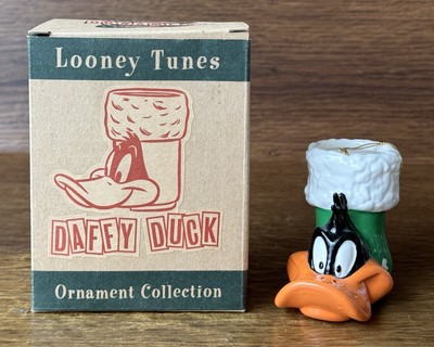 Looney Tunes Daffy Duck Stocking Ceramic Ornament Warner Bros Studio 1994 READ