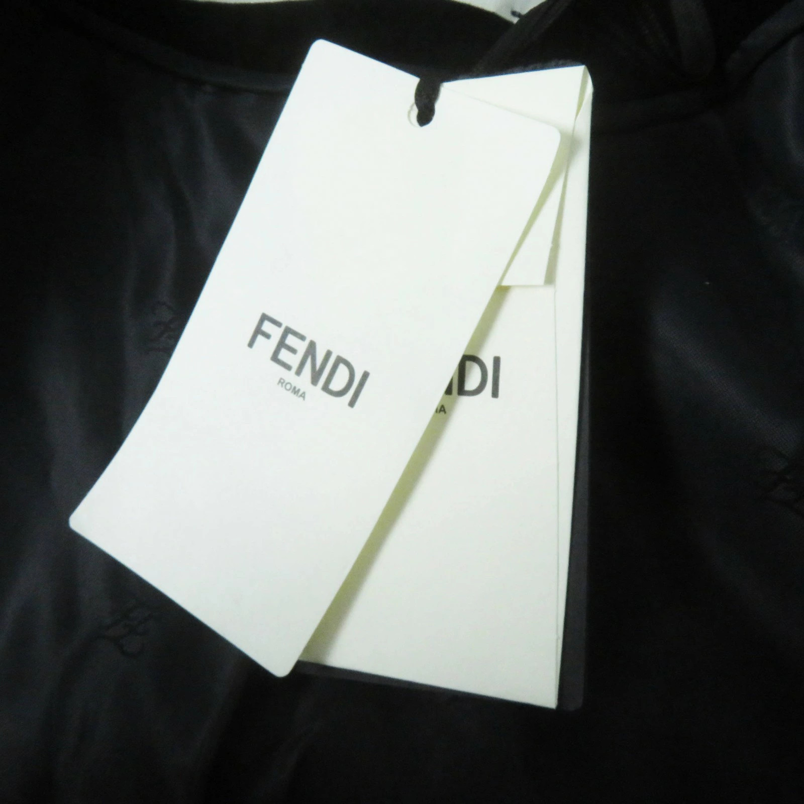 FENDI Ladies Jacket Unused Silk-Blend Satin Velvet Cropped Black Size 40 Italy thumbnail 11