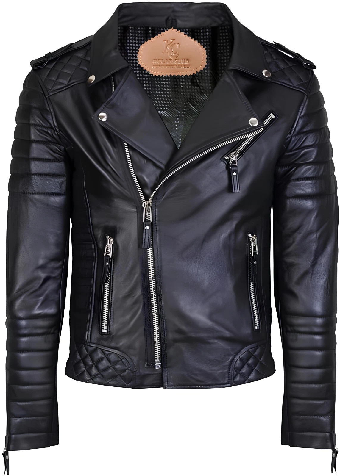 Men's Leather Jacket Black Bomber Biker Genuine Real Motorcycle Mens Coat Stylis