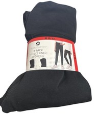 Tuff Athletics Youth Girl's 2-Pack Fleece Lined Leggings Black M 10-12 NWT