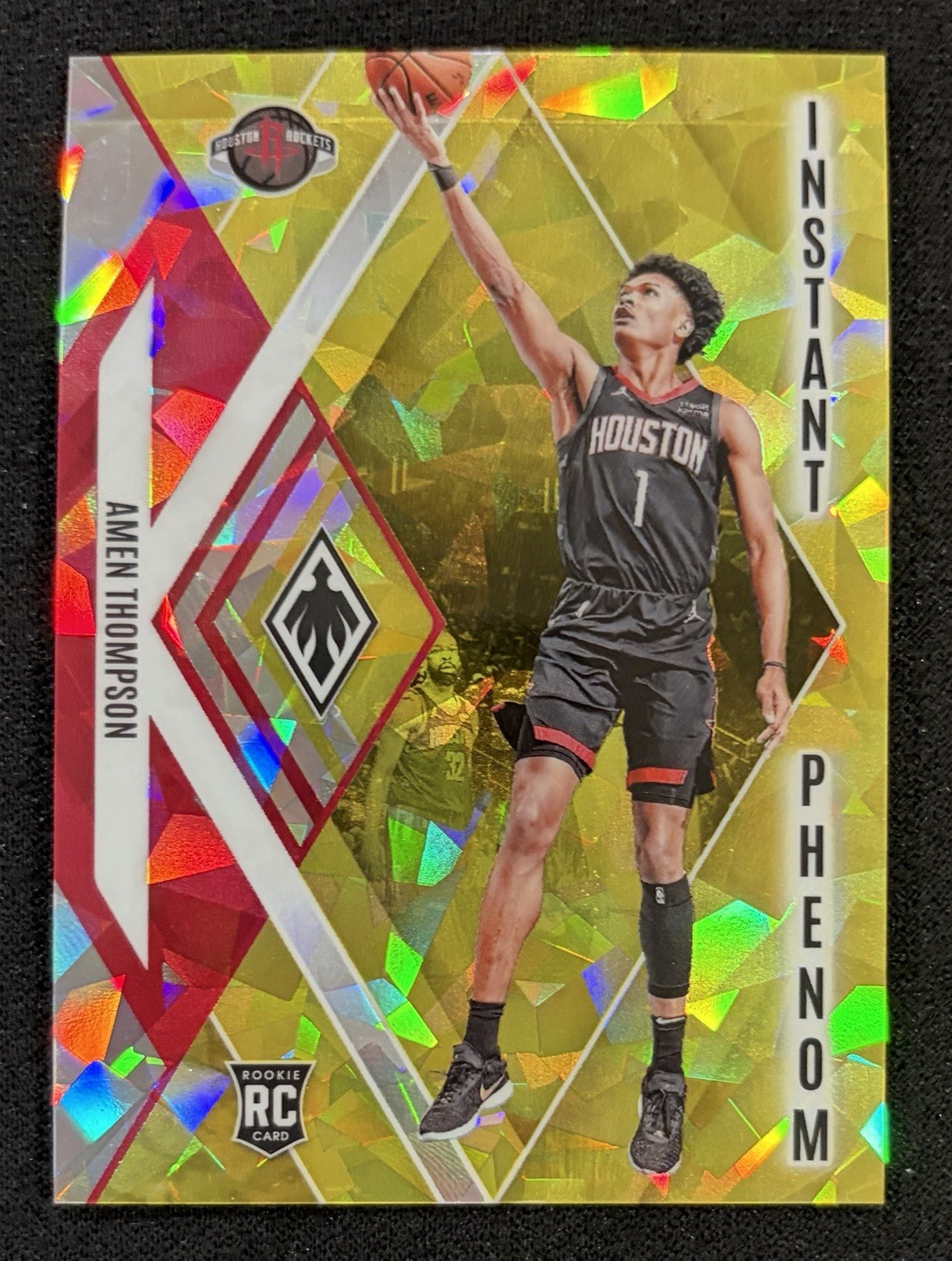2023-24 Phoenix Amen Thompson Rookie Instant Phenom #22 Yellow Ice /175 Rockets
