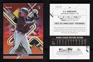 2022 Topps Finest Rose Gold Refractor /75 CJ Abrams #39 Rookie RC