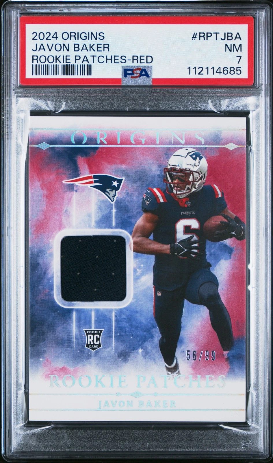 Javon Baker Panini Origins Rookie Patches #RPTJBA Red