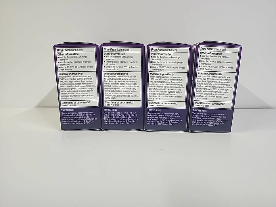 Omeprazol Recubierto Wildberry Menta 20mg Comprimidos Caja De 42ct (Lote De 4 Cajas) Foto 4 de 4