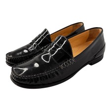 Cole Haan Womens Penny Loafers Black Patent Leather Shoe Size 7 B Classic Preppy