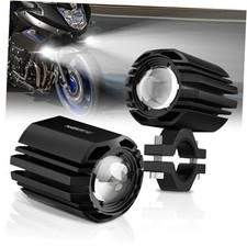 NIGHTEYE Motorcycles LED Fog Lights - White/Amber Motorcycle Auxiliary 2 Inch